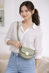 オリーブ グリーン 新 サドルバッグ クロスバック バッグ