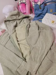 グリーンCOLOR 裏起毛パーカー