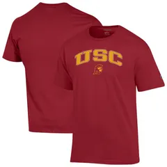 チャンピオン メンズ トップス Tシャツ ロゴ MensChampion Cardinal USC Trojans Arch Over Logo TShirt Usc Red レッド