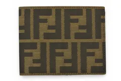 フェンディ 財布/二つ折 メンズ FENDI ファスナー式折財布 ZUCCA/ズッカ柄 ブラウン【中古】