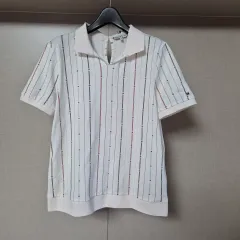 M)トミーヒルフィガー レディース フラッグ ストライプ Regular フィット ポロシャツ