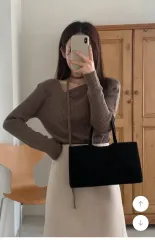 ウール ブラウン ニット オフショルダー ニット タイ ニット