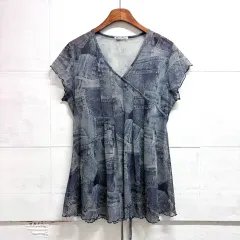 FUKU シースルー デニムパータン Y2K リボン トップス ブラウス LEE