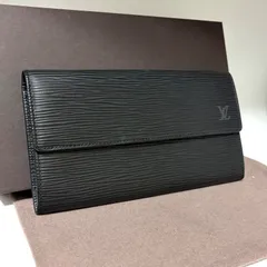 z94 ポルトモネ クレディ　ポルトフォイユ サラ　旧型　Louis Vuitton ルイ ヴィトン 　2つ 折り　二つ折り　フラップ ボタン 式　長 財布　ウォレット　エピ　ノワール　ブラック