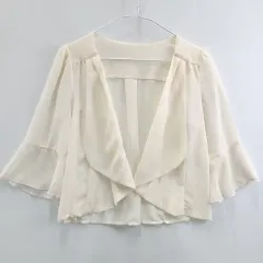 ヴィンテージ バレエコア 森ガール フレア フリル ボレロ ジャケット カーディガン