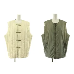 タイオン TAION ジャパンスペシャル チャイナボタン ダウンベスト ジップアップ M 白 ホワイト カーキ /KU