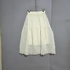 少女らしいうエストバンド ロング丈スカート F n3652