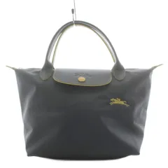 ロンシャン LONGCHAMP ハンドバッグ トートバッグ ロゴ ナイロン レザー グレー 黄 イエロー /AN6 ■MA