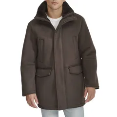 ドッカーズ メンズ アウター ジャケット・ブルゾン コート Mens DockersR Faux Shearling Walking Coat Dark Brown ブラウンのサムネイル
