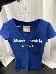 Abercrombie アバクロンビー 青 カラー Vネック 半袖Tシャツ