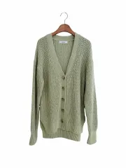 교신안함)6ファン スリット ナチュラル カーディガン - ハイクオリティ