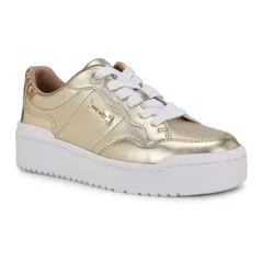 ナインウェスト レディース シューズ スニーカー プラットフォーム レース Nine West Aleno LaceUplatform Womens Casual Sneakers Gold ゴールドのサムネイル