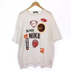 コムデギャルソンブラック COMME des GARCONS BLACK NIKE Tシャツ 半袖 クルーネック ロゴ プリント L 白 ホワイト 1M-T101 /BB