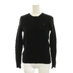 ポロ ラルフローレン POLO RALPH LAUREN ニット セーター カシミヤ混 S 黒 ブラック 長袖 ケーブル編み /YM