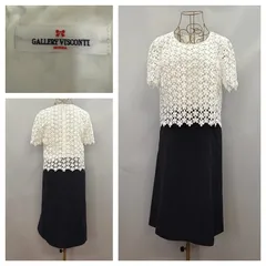 GALLERY VISCONTI 上下異素材 膝丈ワンピース size3