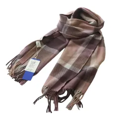 ブルーレーベルクレストブリッジ BLUE LABEL CRESTBRIDGE ストール マフラー チェック柄 ウール カシミヤ混 ピンク 紫 パープル /SS ■OS