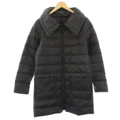 49アベニュー ジュンコシマダ 49AV. junko shimada 衿付きミドル丈ダウンコート 38 黒 ブラック ビッグカラー 5907112902 /HN