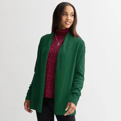 クロフト＆バロー レディース アウター ニット・セーター カーディガン Womens Croft Barrow Thextra Soft Closureless Cardigan Maine Green グリーン