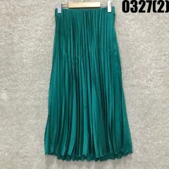 ZARA エメラルド グリーン プリーツ ロング スカート s