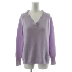 ダーマコレクション dama collection ニット セーター カシミヤ S 紫 パープル 長袖 Vネック 無地 12961-04130 /AN37