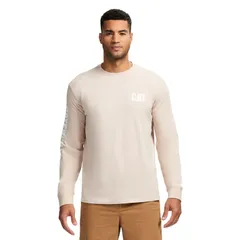 キャタピラー メンズ トップス Tシャツ Mens Caterpillar CAT Foundation Trademark Banner Long Sleeve Tee Cementのサムネイル