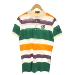 パーリーゲイツ PEARLY GATES ポロシャツ 半袖 コットン ボーダー 5 白 緑 オレンジ 紫 053-5260655 /YM