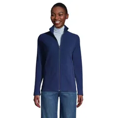 ランズエンド レディース アウター ジャケット・ブルゾン フリース Womens Lands End FullZip Fleece Jacket Deep Sea Navy ネイビー