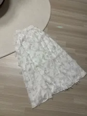 チュールスカート スカート ロング丈 白