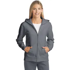 ヘインズ レディース トップス Tシャツ スウェット パーカー Womens Hanes EcoSmart FullZip Hoodie Sweatshirt Slate Heather スレート