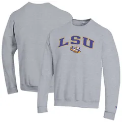 チャンピオン メンズ トップス Tシャツ スウェット ロゴ MensChampion Heather Gray LSU Tigers Arch Over Logo Pullover Sweatshirt Lsu Grey グレー
