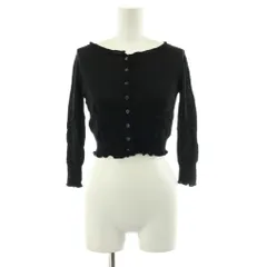 マックスマーラ MAX MARA ニットカーディガン 長袖 クルーネック ショート丈 S 黒 ブラック P7MMBGIA55B /KU