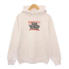 ブラックアイパッチ THE BLACK EYE PATCH Wasted Youth PRIORITY LABEL HOODIE パーカー スウェット プルオーバー 長袖 裏起毛 M 白 /KH