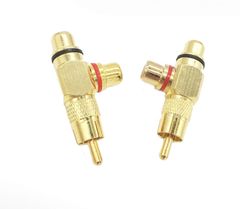 【人気商品】RCAコネクタ 金メッキ 変換 プラグジャック 1→2分配 オス-メス ペア 2個セット RCA分岐アダプタ