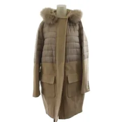 ダブルスタンダードクロージング ダブスタ DOUBLE STANDARD CLOTHING ダウンコート ロング丈 フード ファー アウター F ベージュ /AN57