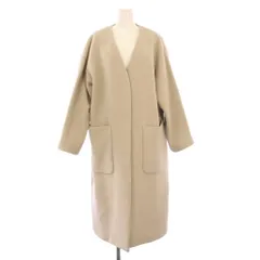 アンタイトル UNTITLED PONTETORTO ノーカラーコート アウター ロング丈 Vネック ワンカラー 無地 ウール 1 ベージュ /BB