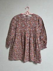 コタキナ女の子用フラワーパータン長袖ONE PIECE 130