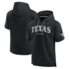 【送料無料】 ファナティクス メンズ Tシャツ トップス Mens Fanatics Black Texas Longhorns Ready Short Sleeve Pullover Hoodie Tex Black