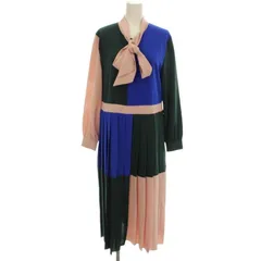 シスタージェーン Sister Jane ワンピース プリーツ ロング 長袖 シャツワンピース S ピンク 青 緑 /☆G