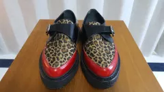 Saint Laurent サンローラン ヒョウ柄 レオパード 몽크 ストラップ クリーパー