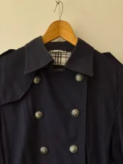 バーバリー ブラックレーベル レディース ネイビー ダブルブレスト トレンチコート Lサイズ