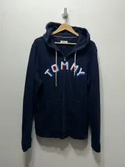 トミーヒルフィガー Tommy Hilfiger ネイビー フードジップアップ L
