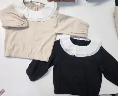 新品)90-130女の子フリルTシャツ