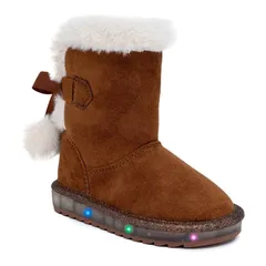 シュガー レディース シューズ ブーツ・レインブーツ sugar Maizena Girls LightUp Winter Boots Chestnut