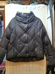 ZARA ダイヤキルティング ブラック ダウン アウター