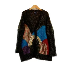 PLASTIC ISLAND マルチカラー グリッター ニット カーディガン