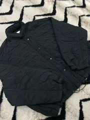 韓国 L ZARA オーバーサイズ クロップド 軽量 キルティング ジャケット / 濃いグリーン