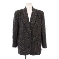 クリスチャンディオール Christian Dior テーラードジャケット アウター シングル 総裏地 ツイード ウール M グレー /BB