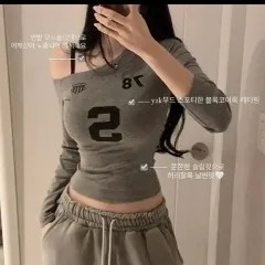 (新品) ワンオフショルダー y2k 長袖 Tシャツ