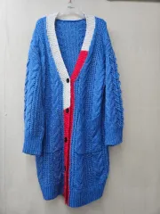 オーバーサイズ ケーブル編み カーディガン ロング丈