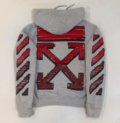 オフホワイト 21FW マーカー アロー フーディー Tシャツ グレー